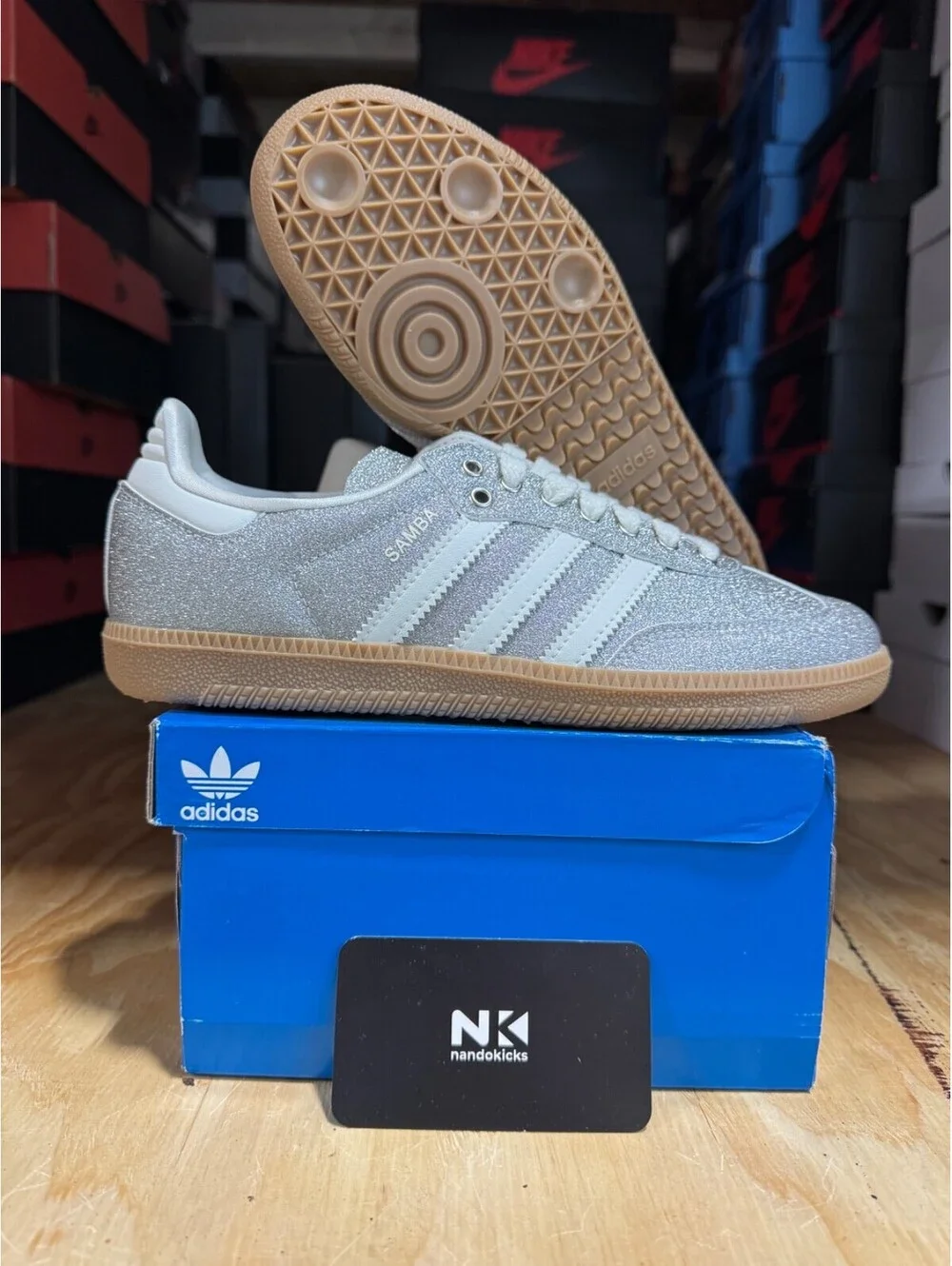 Adidas Samba OG 'Supplier Silver Metallic' KI6264 WOMENS SIZE 5W